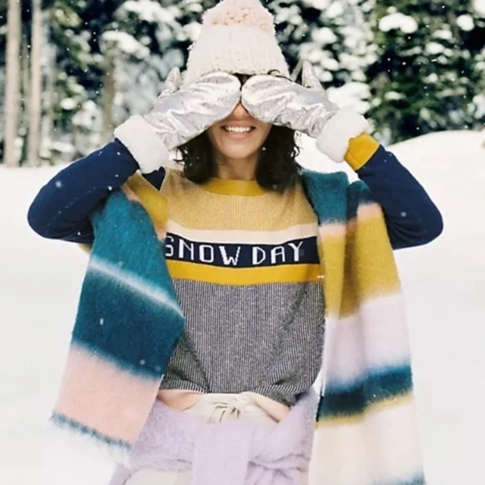 Anthropologie Metallic Faux Leather Mittens